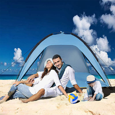 Lều chống nắng bãi biển tráng bạc Polyester Lều chống nắng ngoài trời 3-4 người