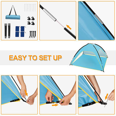 Lều chống nắng bãi biển tráng bạc Polyester Lều chống nắng ngoài trời 3-4 người